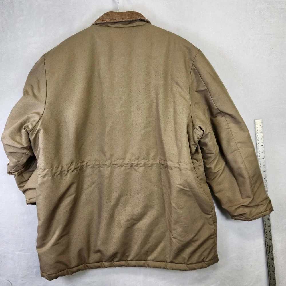 Vtg Westwind Sportswear USA Insulated‎ Work Jacket Tan Cord Collar